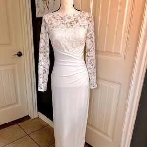 Lauren Ralph Lauren NWT White Lace Evening Gown Size 2